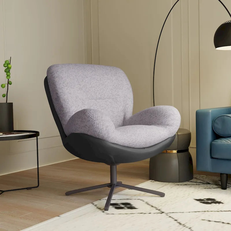 Fauteuil pivotant 360 en chenille moderne avec base en métal