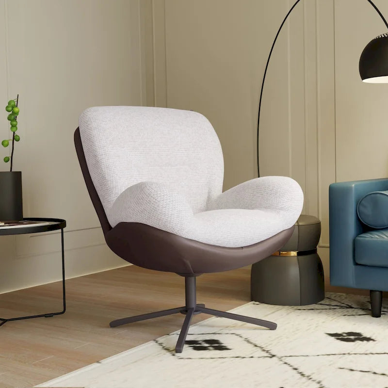 Fauteuil pivotant 360 en chenille moderne avec base en métal