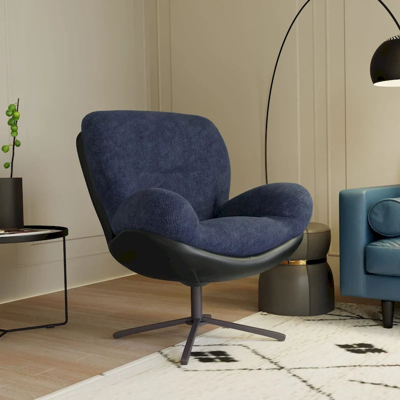 Fauteuil pivotant 360 en chenille moderne avec base en métal
