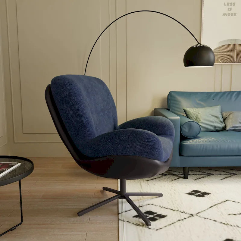 Fauteuil pivotant 360 en chenille moderne avec base en métal