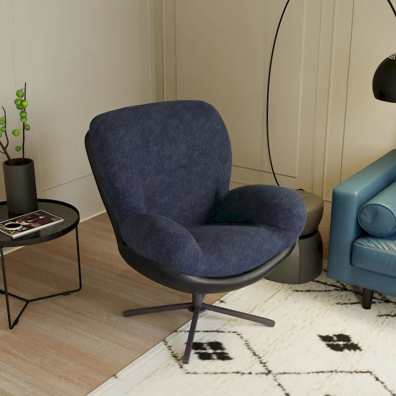 Fauteuil pivotant 360 en chenille moderne avec base en métal