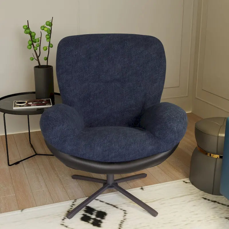 Fauteuil pivotant 360 en chenille moderne avec base en métal