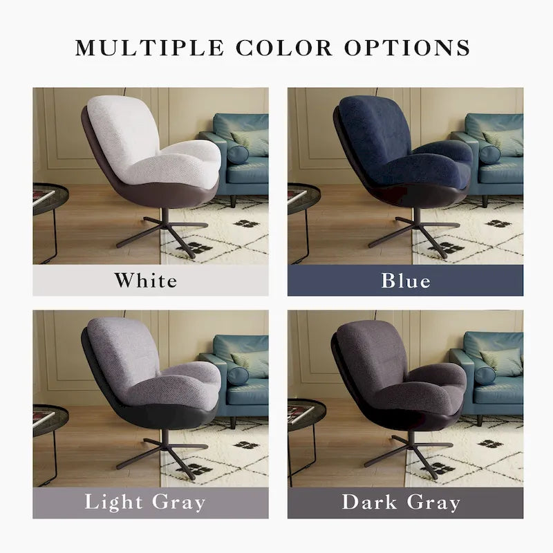 Fauteuil pivotant 360 en chenille moderne avec base en métal