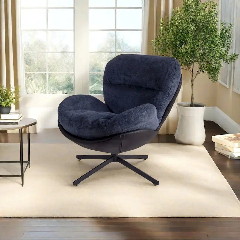Fauteuil pivotant 360 en chenille moderne avec base en métal