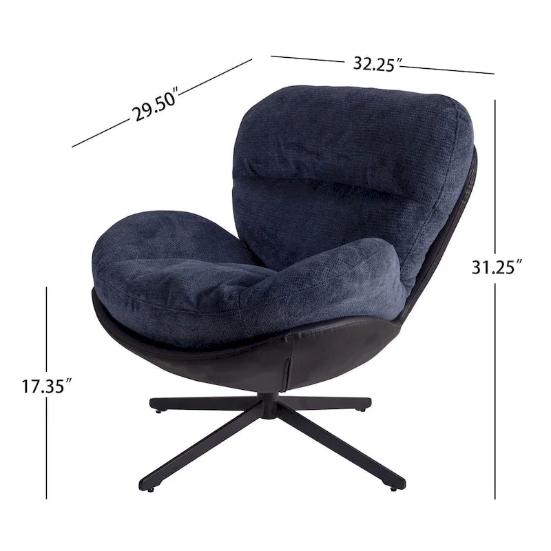 Fauteuil pivotant 360 en chenille moderne avec base en métal