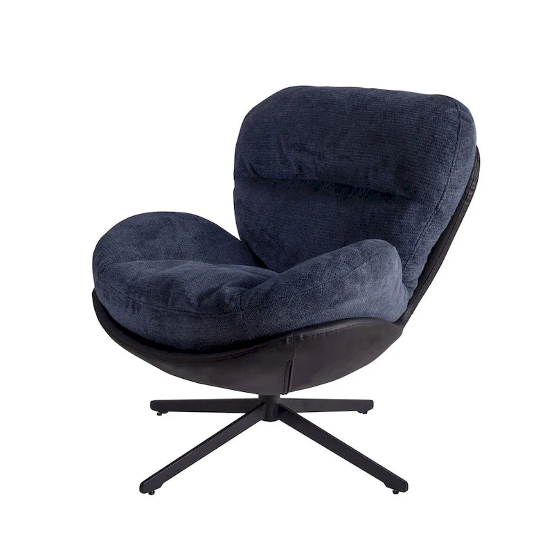 Fauteuil pivotant 360 en chenille moderne avec base en métal