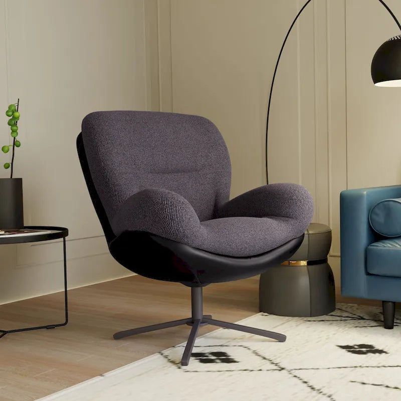 Fauteuil pivotant 360 en chenille moderne avec base en métal
