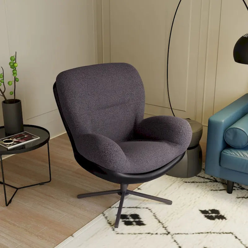 Fauteuil pivotant 360 en chenille moderne avec base en métal