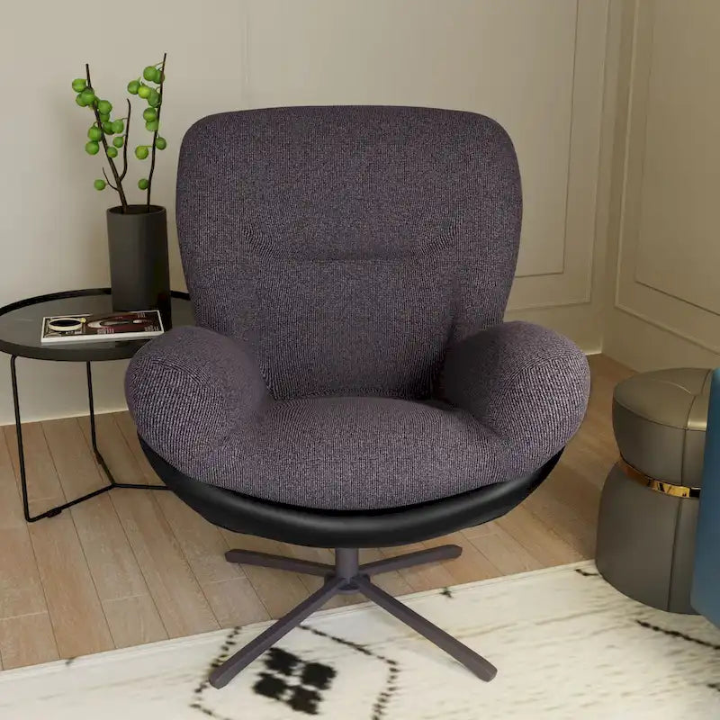 Fauteuil pivotant 360 en chenille moderne avec base en métal