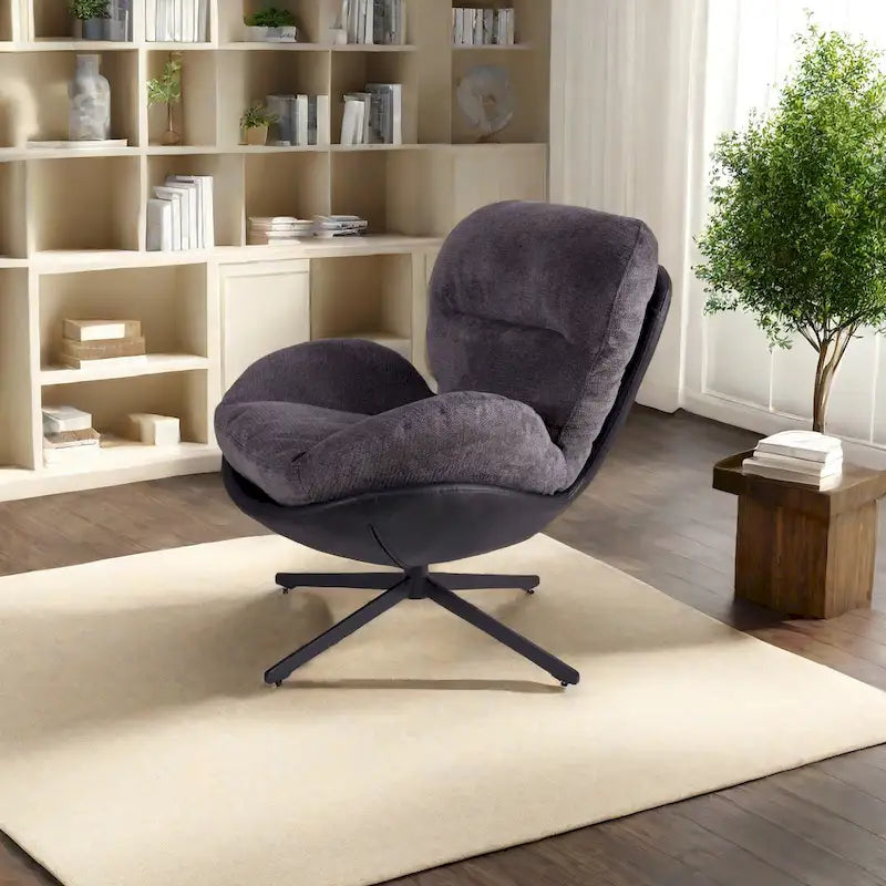 Fauteuil pivotant 360 en chenille moderne avec base en métal