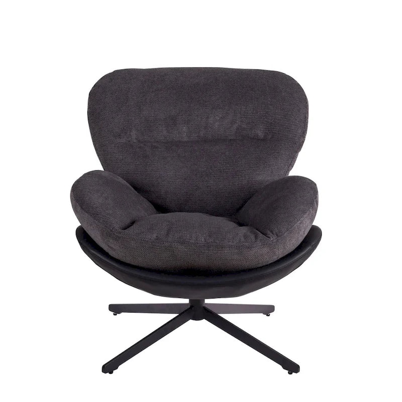 Fauteuil pivotant 360 en chenille moderne avec base en métal