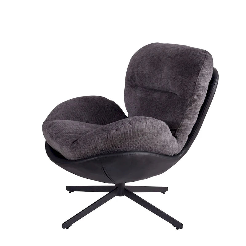 Fauteuil pivotant 360 en chenille moderne avec base en métal