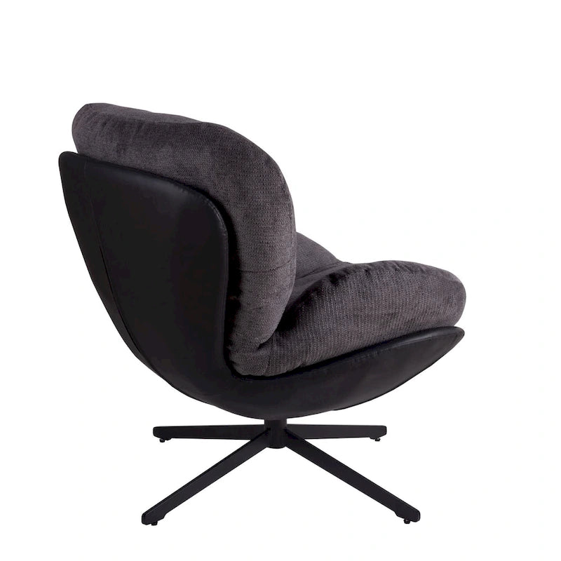 Fauteuil pivotant 360 en chenille moderne avec base en métal