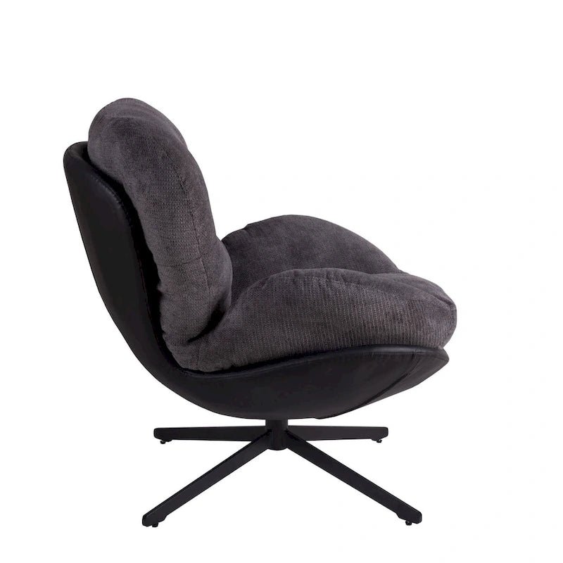 Fauteuil pivotant 360 en chenille moderne avec base en métal