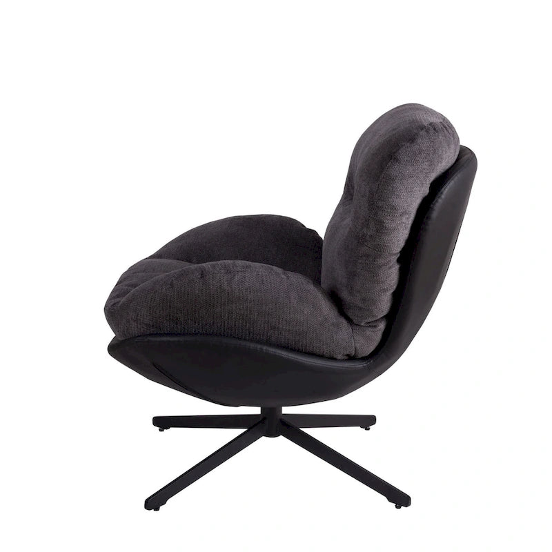 Fauteuil pivotant 360 en chenille moderne avec base en métal