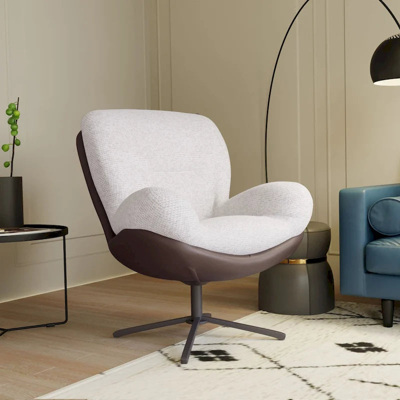 Fauteuil pivotant 360 en chenille moderne avec base en métal