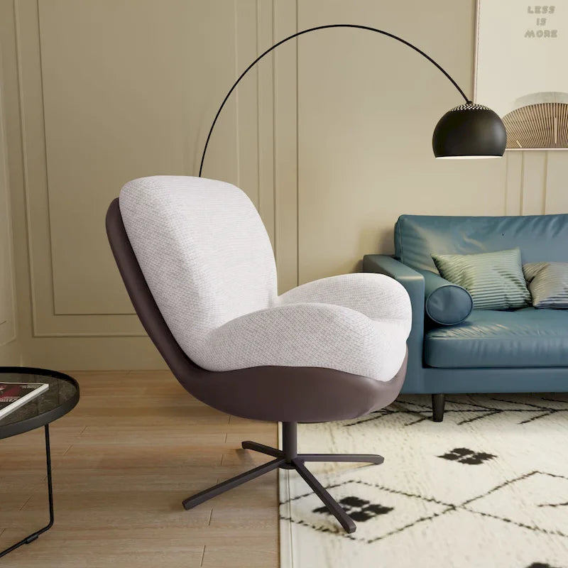 Fauteuil pivotant 360 en chenille moderne avec base en métal