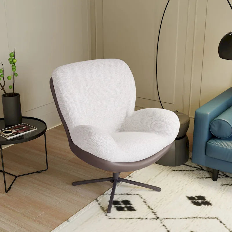 Fauteuil pivotant 360 en chenille moderne avec base en métal