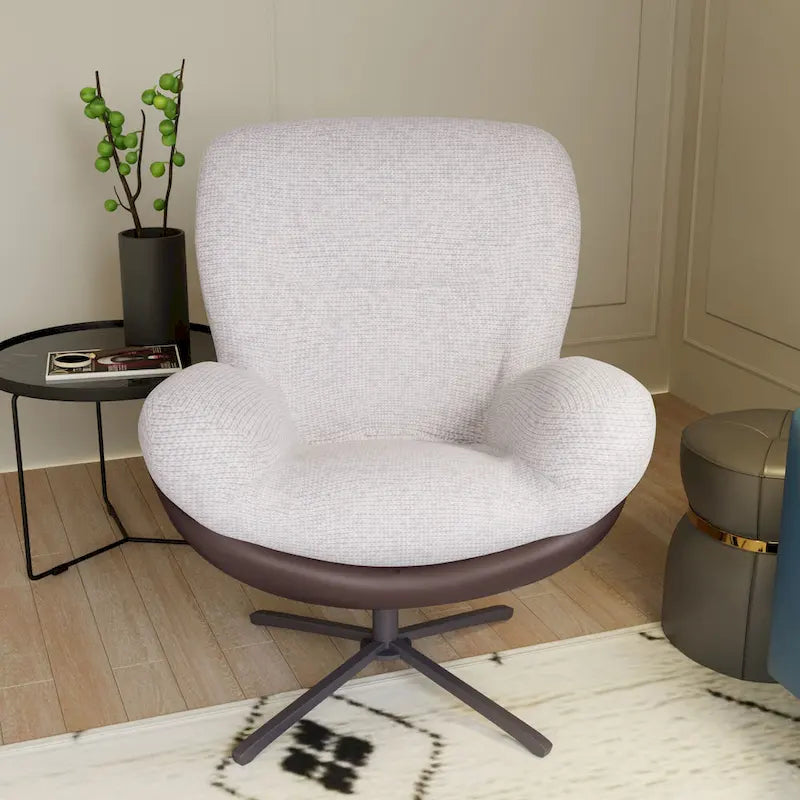 Fauteuil pivotant 360 en chenille moderne avec base en métal