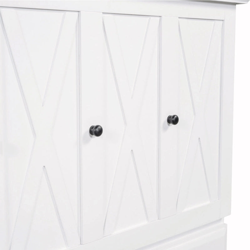 Armoire lit escamotable de style fermette avec tiroirs et station de recharge