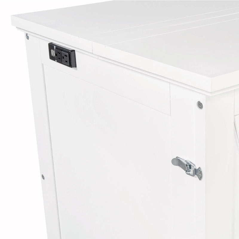Armoire lit escamotable de style fermette avec tiroirs et station de recharge