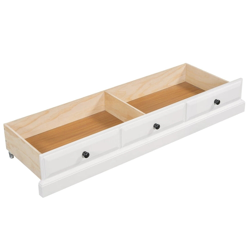Armoire lit escamotable de style fermette avec tiroirs et station de recharge