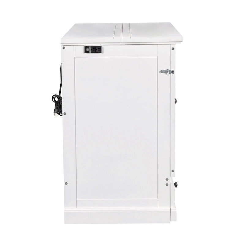 Armoire lit escamotable de style fermette avec tiroirs et station de recharge