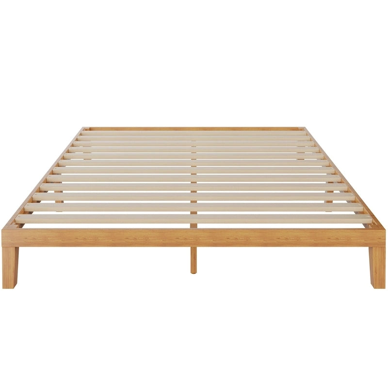 Lit plateforme Queen Size en bois massif, capacité de 450 kg, rangement sous le lit (sans tête de lit)