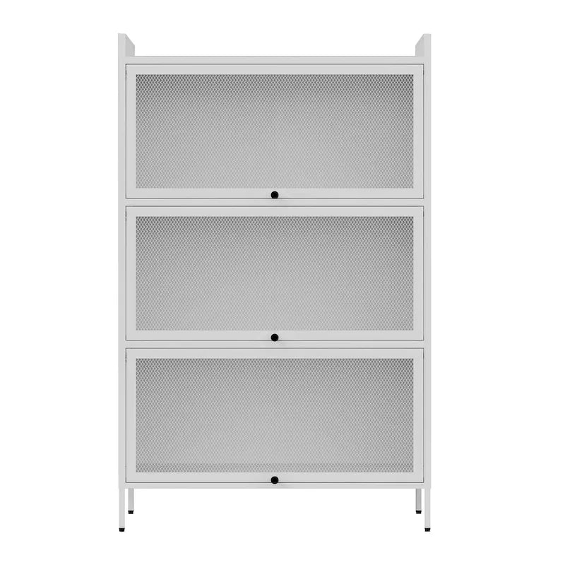 Meuble de rangement de garde-manger avec portes coulissantes escamotables