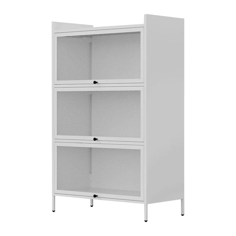 Meuble de rangement de garde-manger avec portes coulissantes escamotables