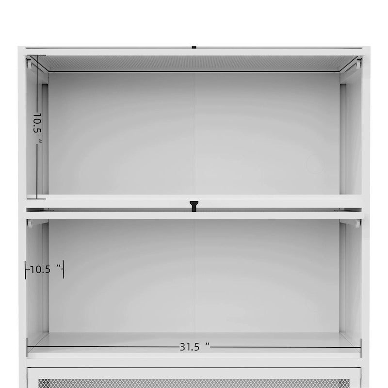 Meuble de rangement de garde-manger avec portes coulissantes escamotables