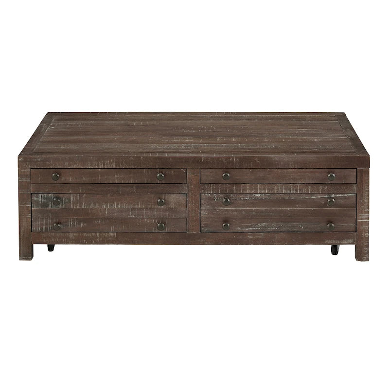 Table basse à roulettes en bois massif