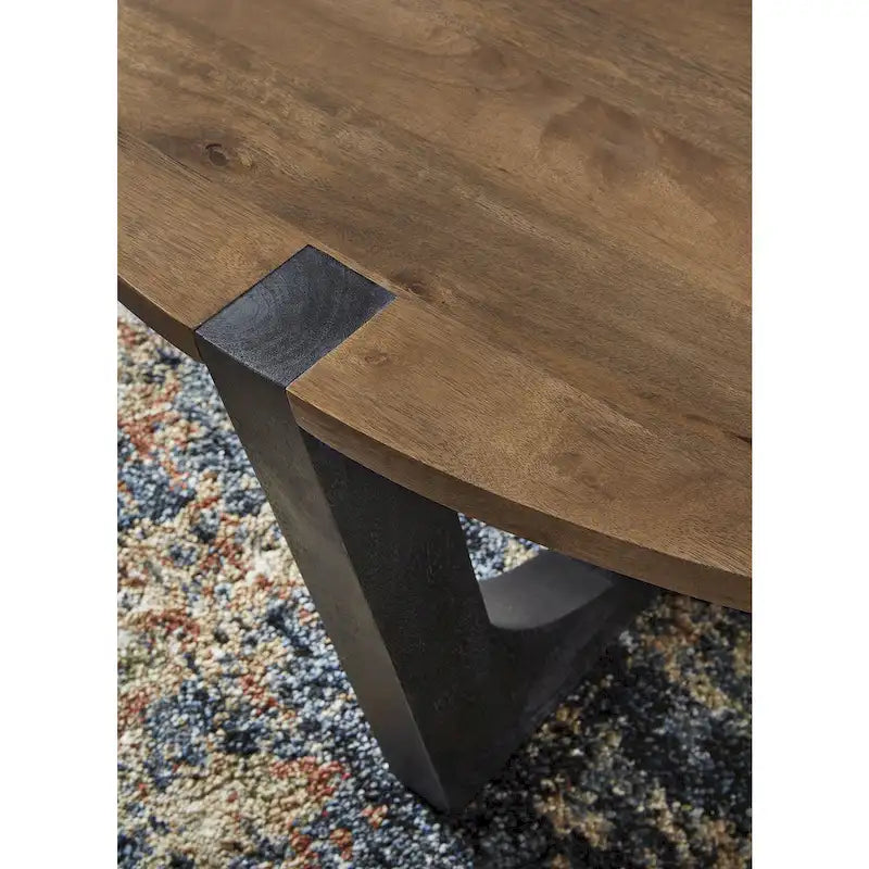 Table basse en bois de manguier marron/noir - 44x44x19