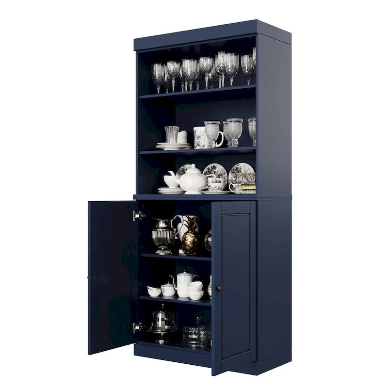 Meuble de cuisine garde-manger 32 po en bois massif avec 2 portes