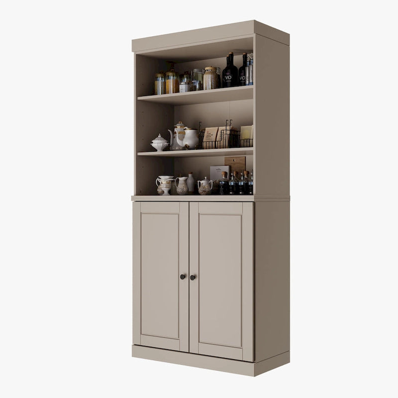 Meuble de cuisine garde-manger 32 po en bois massif avec 2 portes