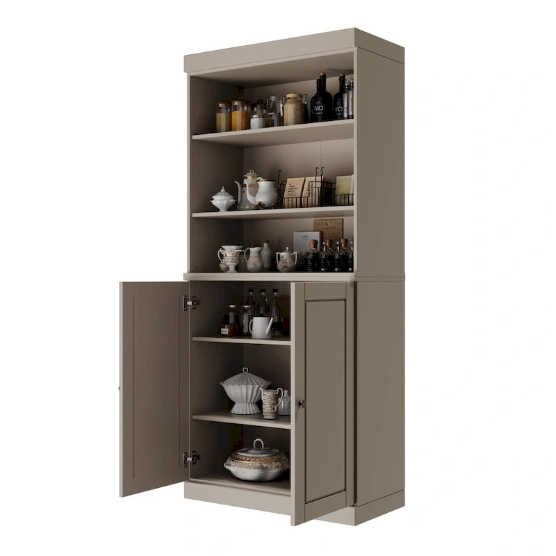 Meuble de cuisine garde-manger 32 po en bois massif avec 2 portes