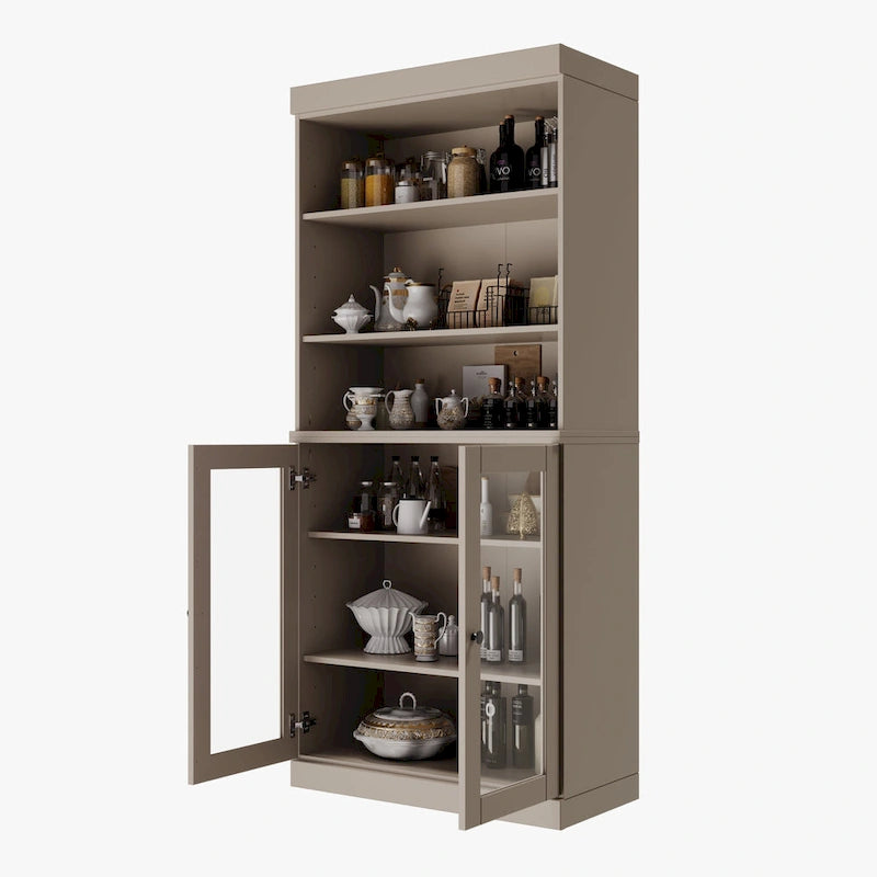Meuble de cuisine garde-manger 32 po en bois massif avec 2 portes