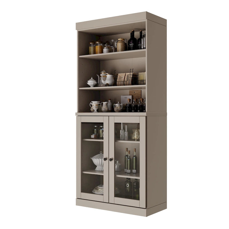 Meuble de cuisine garde-manger 32 po en bois massif avec 2 portes