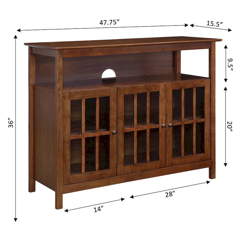Meuble TV de luxe avec armoires de rangement et étagère, pour téléviseurs jusqu'à 55 pouces