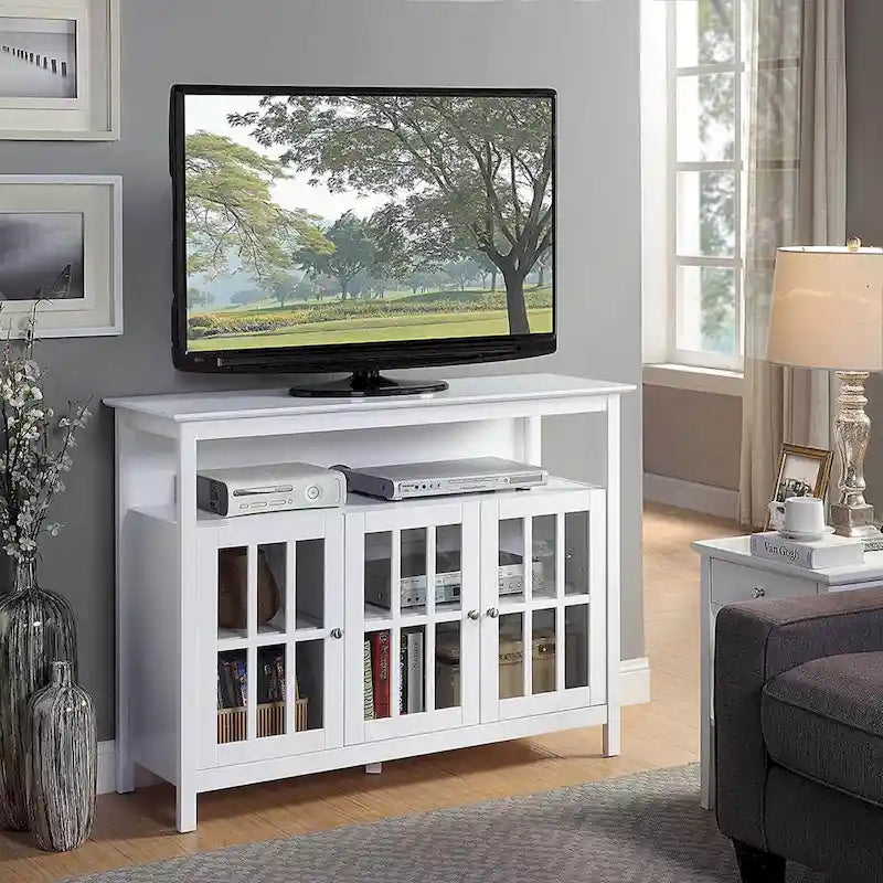 Meuble TV de luxe avec armoires de rangement et étagère, pour téléviseurs jusqu'à 55 pouces