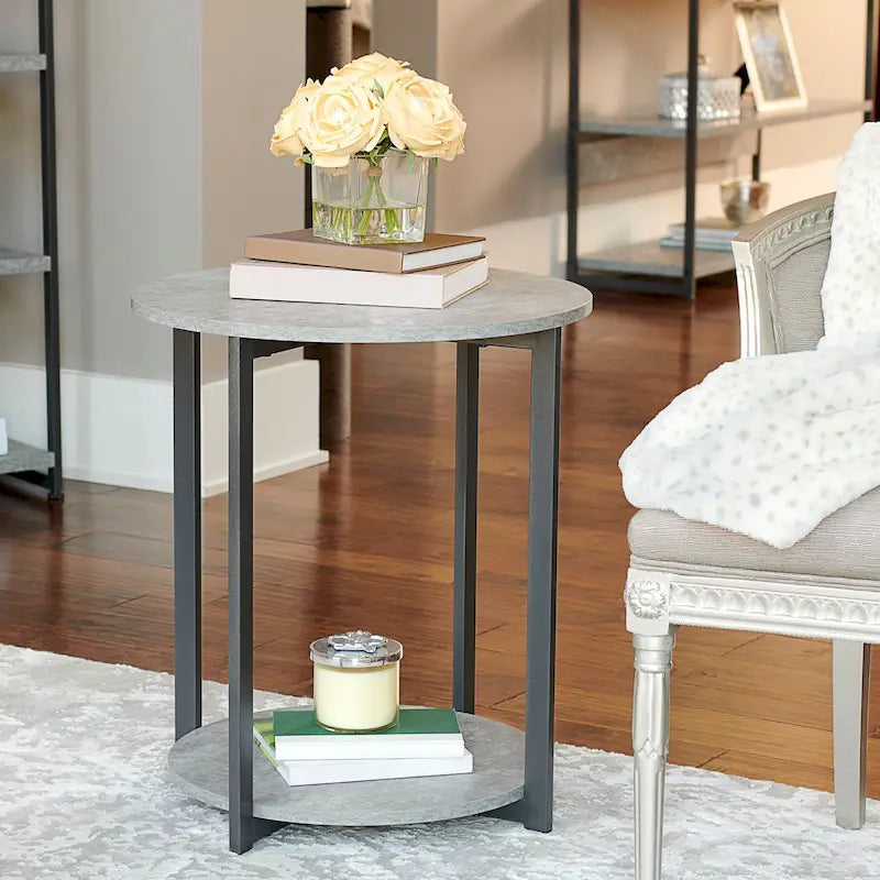 Table d'appoint avec étagère de rangement