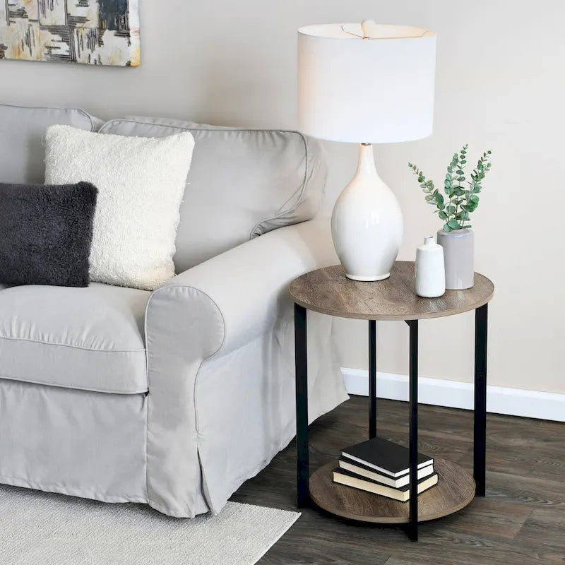 Table d'appoint avec étagère de rangement