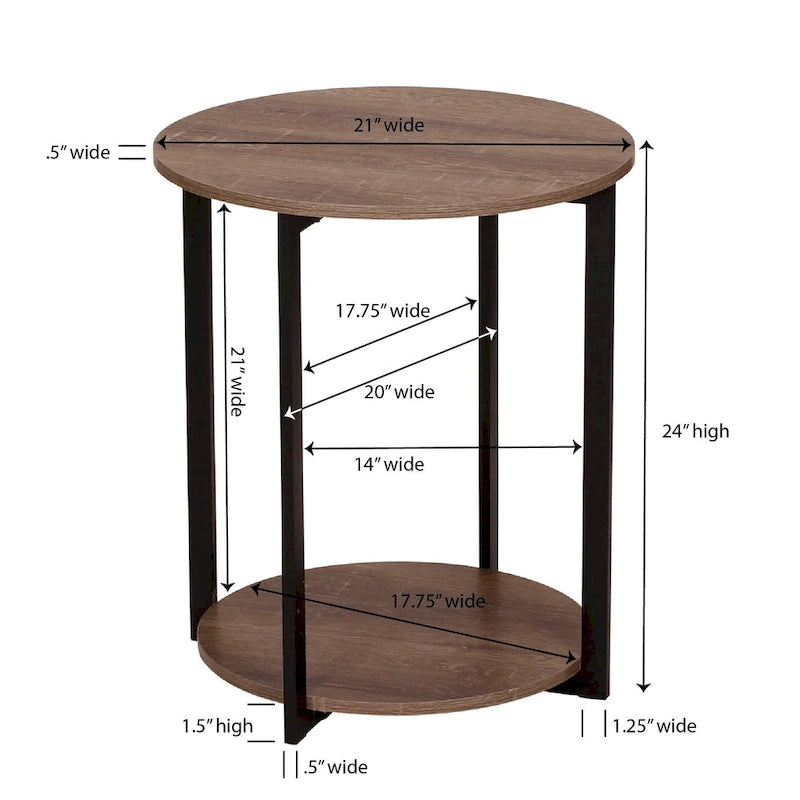 Table d'appoint avec étagère de rangement