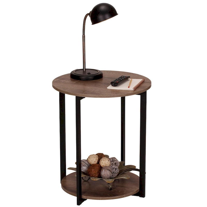 Table d'appoint avec étagère de rangement