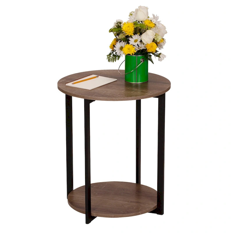 Table d'appoint avec étagère de rangement