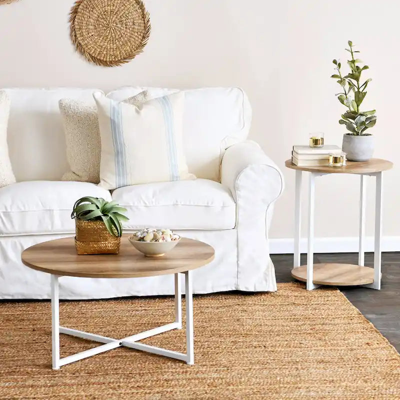 Table d'appoint avec étagère de rangement