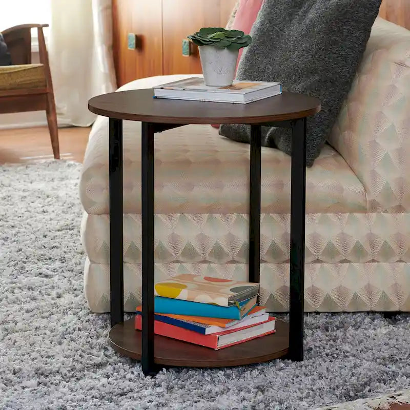Table d'appoint avec étagère de rangement