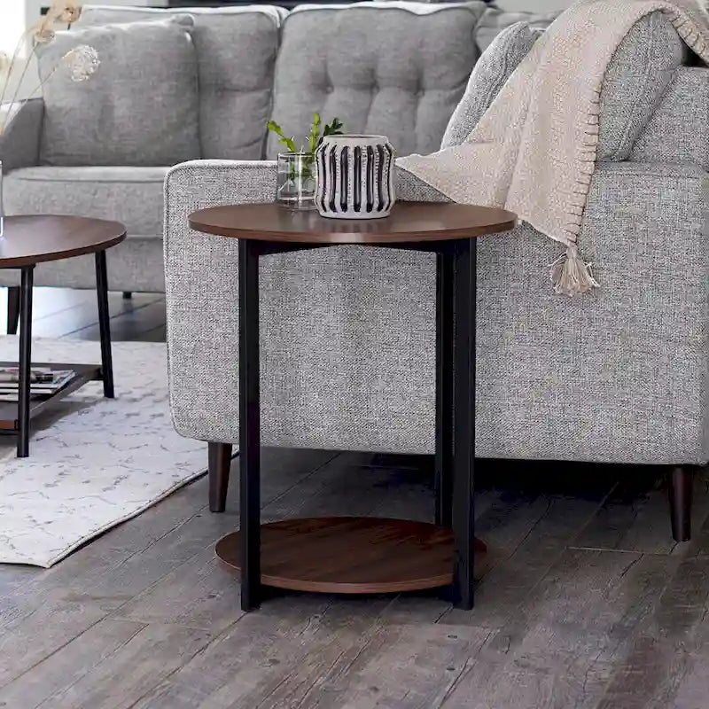 Table d'appoint avec étagère de rangement