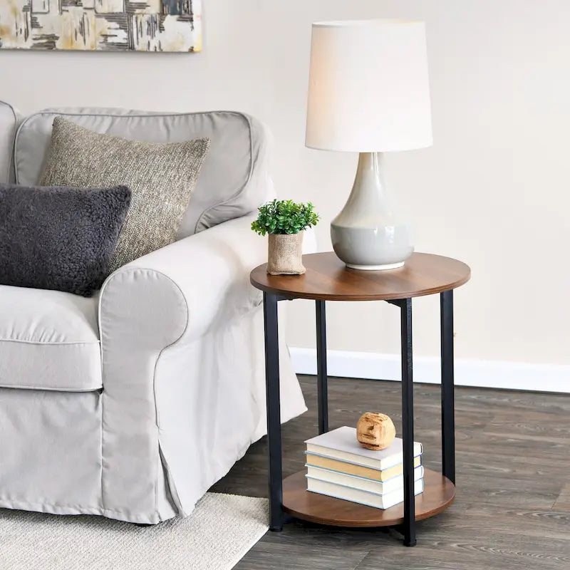Table d'appoint avec étagère de rangement