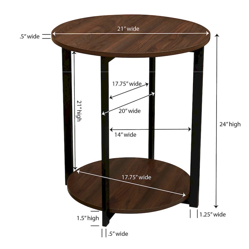 Table d'appoint avec étagère de rangement